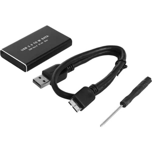 Portable SSD Hard Drive Case Hard Drive Enclosure USB3.0 to mSATA Adapter Aluminum Alloy External HD SSD Hard Disk Case Box