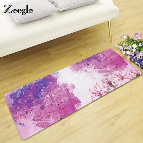 Zeegle Purple Watercolor Pattern Door Mat Bath Mat Anti-Slip Floor Entrance/Hallway Mat Home Decoration Corridor Rug