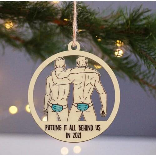 Christmas Decoration Hanging Pendant Wood Xmas Hanging Plaque Xmas Tree Hanging Ornament Decorative Christmas Hanging Pendant