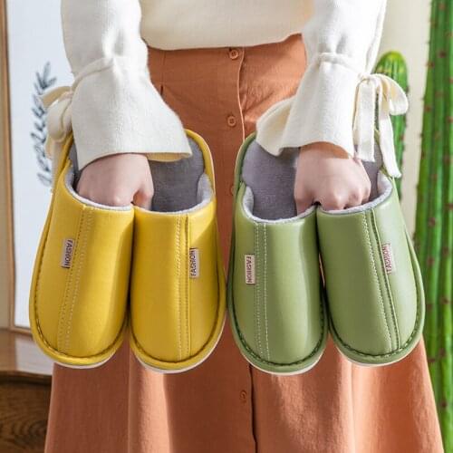 Couple Lint Slippers Ladies Indoor Household Slides Flat Bottomed Warm Non-Slip Flip Flops Women/Men Autumn Winter Cotton Shoes