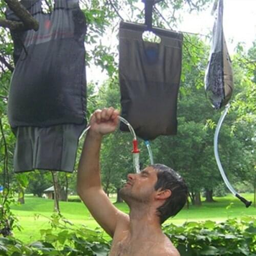 Solar Bath Bag 20L Water Bags Outdoor Camping Tools Shower Bag Hiking Climbing Bath Equipment Shower Head Switchable