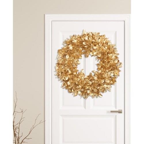 Jasmine Leaf Wreath for Front Door Artificial Wreath Garland for All Seasons Indoor Outdoor Floral Wreath for Wedding Home Wall