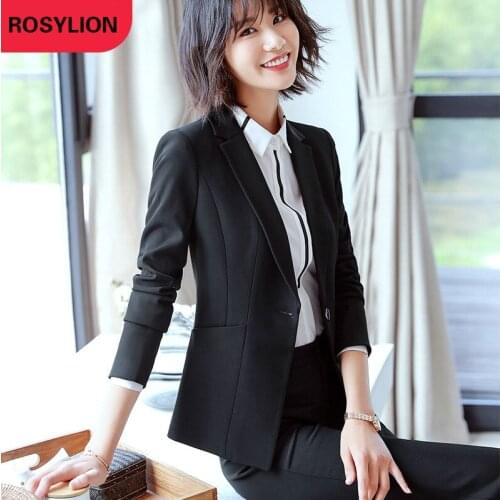 Spring Black Office Suit 2 Piece Set Women Ladies Suits Overalls Girls Matching Outfits Plus Size Business Interview Skirt Suit