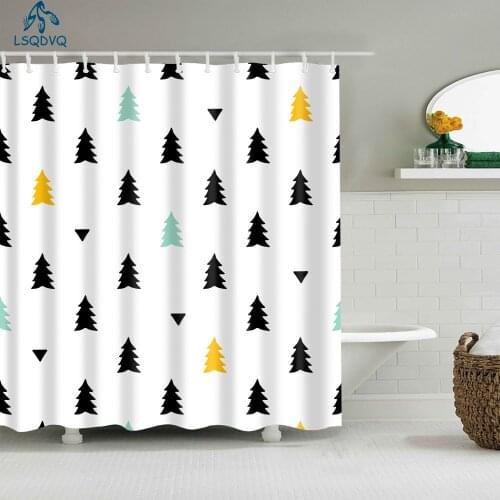 Waterproof Shower Curtains for Bathroom Home Decor Polyester Fabric Shower Curtains Geometric Pattern Multi-size Shower Curtains