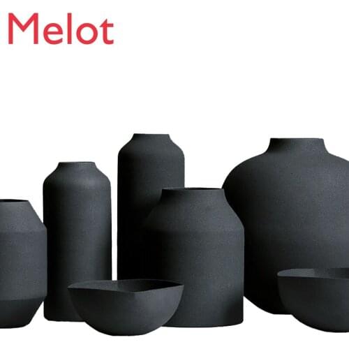 Lron Painting Decoration Coffee Table Fruit Plate Living Room Decorations Natural Frosted Vase