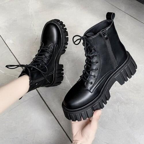 Platform Women Boots Shoes for Boots Winter Platform Ankle Boots Sexy Punk Motorcycle Boots Shoes Woman Booties Fur Boots 2021