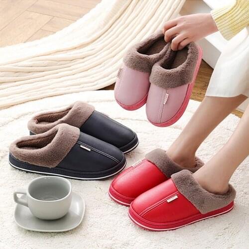 Winter Warm Women Men Fur Slippers Slip On House Shoes For Woman Comfortable Memory Foam Couples Slippers Home Indoor Footwear