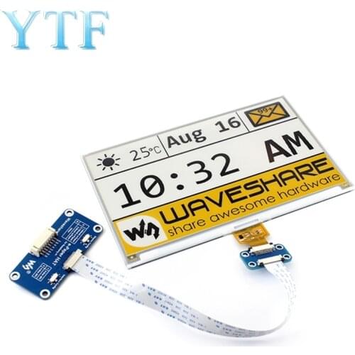 7.5 Inch Ink Screen Electronic Paper Yellow Black And White Color SPI Interface Support Raspberry Pi / Arduino