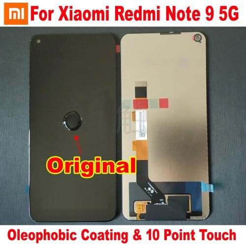 100% Original New Glass Sensor For Xiaomi Redmi Note 9 5G M2007J22C LCD Display Touch Screen Digitizer Assembly Mobile Pantalla