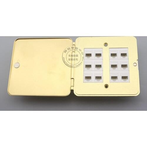 12 Ports RJ45 Cat5e LAN Network Socket Floor Ground Outlet Flip Type Floor Socket