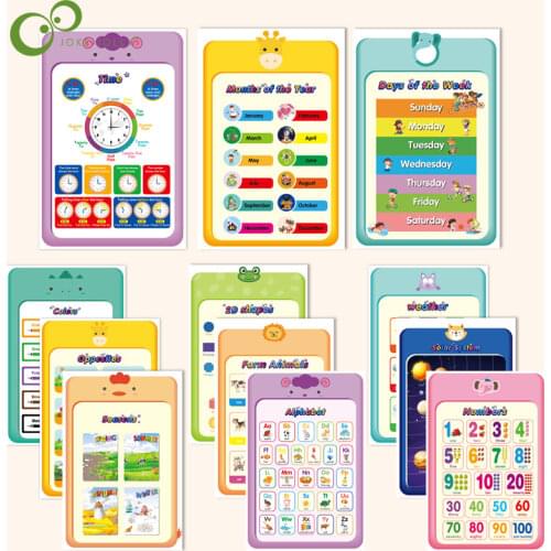 12pcs/set Kid Education English Wall Chart Poster Home Preschool Kindergarten Learning Early Childhood Enlightenment Poster DDJ