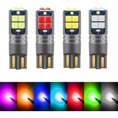 2pcs T10 10smd LED light bulb car no error 3030 12V Super bright clearance bulb t10 6led lamp white yellow blue red Purple