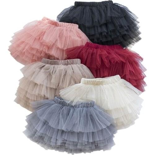 2021 spring new female baby six-color net gauze tutu skirt girl cute half-length fairy skirt