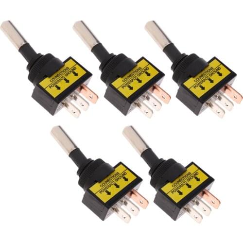 5 Pieces BBT Marine Grade Lighted Blue LED On/Off 20 amp Toggle Switches