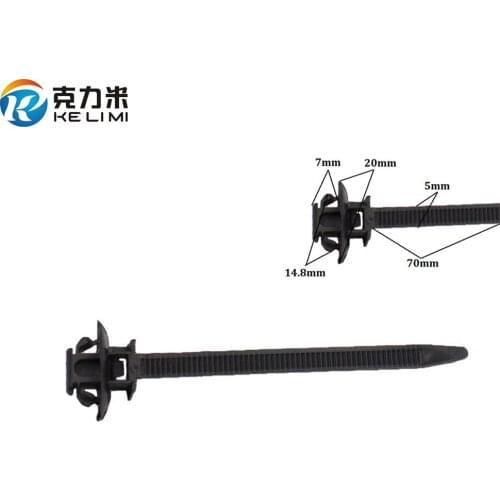 100PCS 5x70mm Car Plastic Black Self Locking Cable Tie Plastic Fastener Zip Wire Fixed Wrap Strap Ties