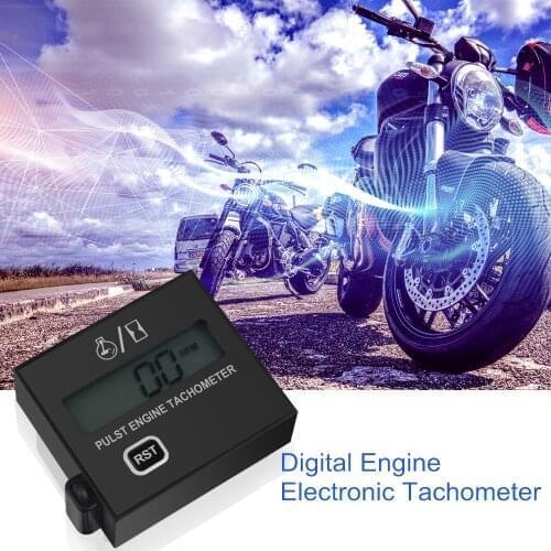 Digital Engine Tachometer Induction Pulst Tach RPM Hour meter for Gasoline Motorcycle Chain Saw Mower 2/4 Stroke Waterproof