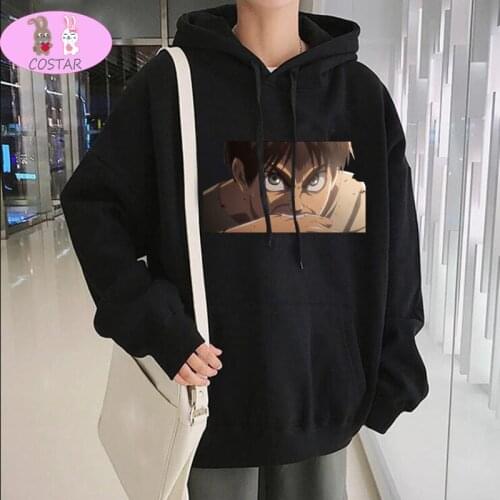 COSTAR Hot Anime Attack On Titan Eren Jaeger Printed Fashion Hoodies Pullover Harajuku Hooded Sweatershirt Unisex