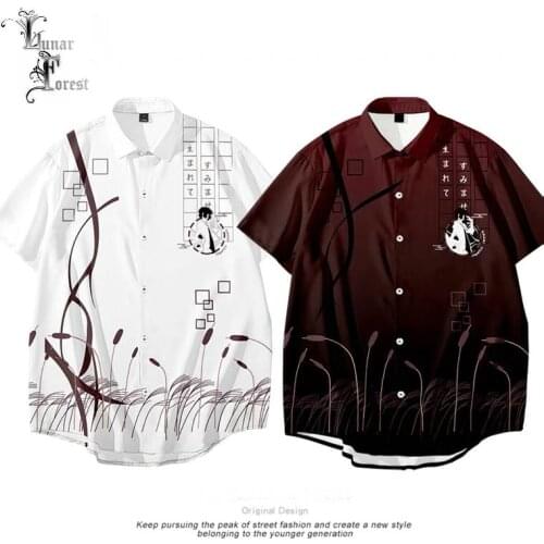 Dazai Osamu No Longer Human 3D Printing Unisex Shirt Casual Summer Short Sleeve Cool Loose Button Streetwear Anime Overclothes