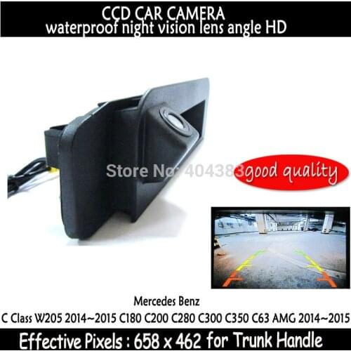 For C Class W205 C180 C200 C280 C300 C350 C63 2014 trunk handle waterproof night vision Car Auto Reverse CCD HD Rear View Camera