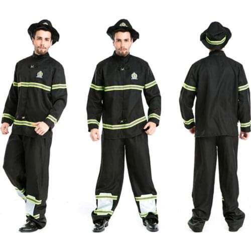 Adult Costumes For Halloween Male Fireman Rescuer The Stage Performance Cosplay