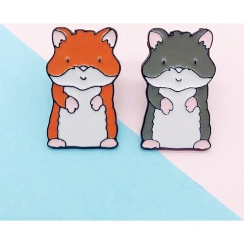 Cartoon Cute Animal Cat Dog Mouse Squirrel Enamel Brooch Alloy Badge Cowboy Clothes Bag Pin Accessories Jewelry Gift For Friends