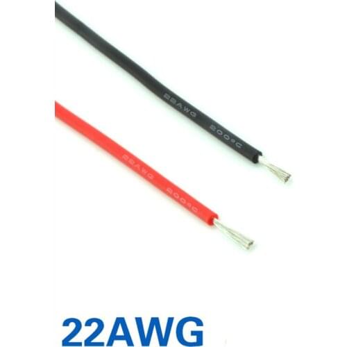 FATJAY RC 1 meter 22AWG flexible soft silicone wire high temperature voltage resistant cable Ultra Flexible Test Line