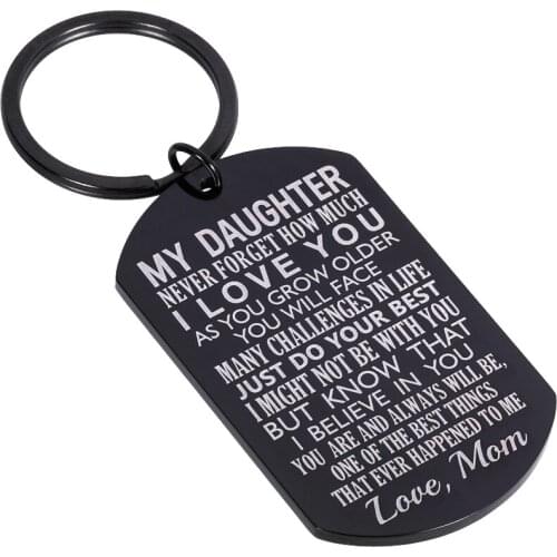 To My Daughter Keychain Gifts To My Daughter Never Forget How Much I Love You Key Ring Family Gifts Jewelry From Dad Mom