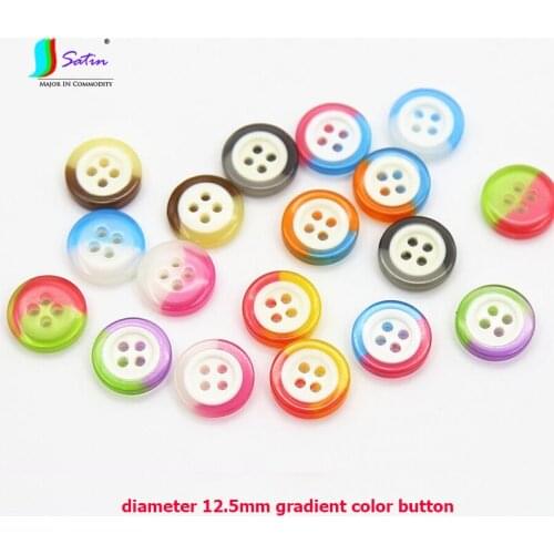 12.5mm Round Jelly Translucent Candy Color Matching Button DIY handmade Childrens Sweater Shirt Skirt Clothes 4-Holes Button