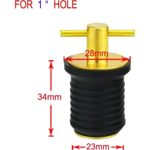 Brass Rubber 1inch Turn Boat Drain Plug Heavy Duty Boat Hardware