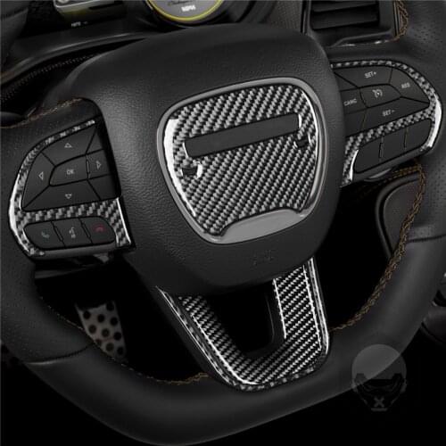 Steering Wheel Logo Bottom Frame Set Cover Trim Sticker for Dodge Challenger 2015+ Interior Decoration Car Accessories LHD
