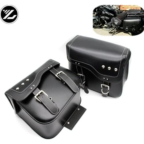 Motorcycle Saddle Bag Pu Leather Motorcycle Side Tool Tail Bag Luggage Bag for Harley Sportster 883 1200, Iron 883, Dyna, Street