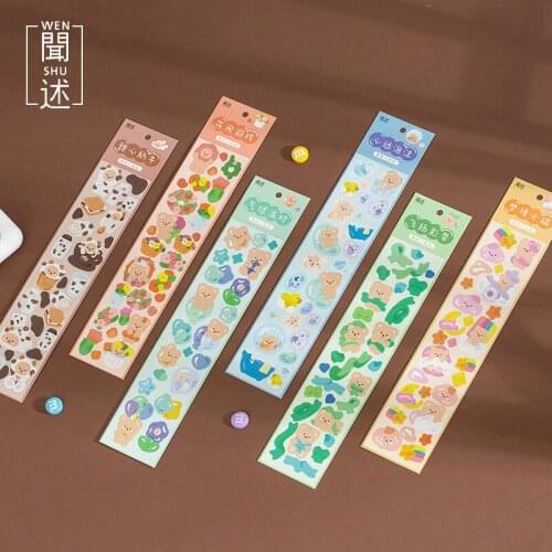 6 Designs The Bear Daily Adventure Series Sticker Scrapbooking Japanese Cycle Toy Cool Doodling Decorative Stationery