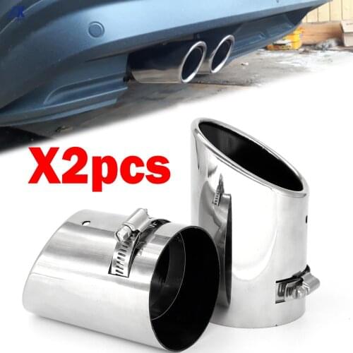 FOR VW PASSAT B6 3C 2005~2010/ CC 2009~2012/EOS MUFFLER TAIL PIPE TAILPIPE END CHROME TRIM 2PC STAINLESS STEEL EXHAUST TIP