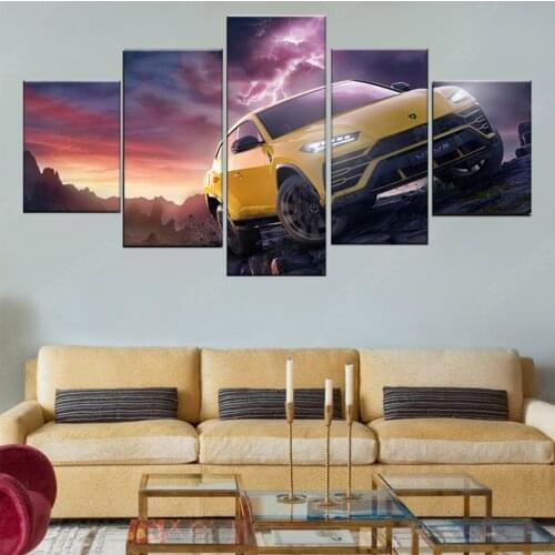 Wall Art Home 5 Pieces Lamborghini Urus Car Decor Hd Print Modular Pictures Posters Canvas Painting For Bedroom Artwork Frame