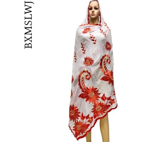 New African Islamic Hijab Dubai Ramadan For Pray Emroider Ring Diamond Cotton Pashmina Extremely Soft Turban Women Wraps Scarf