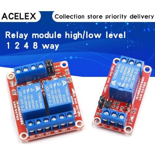1 2 4 8 Channel 5V 12V Relay Module Board Shield with Optocoupler Support High and Low Level Trigger for Arduino