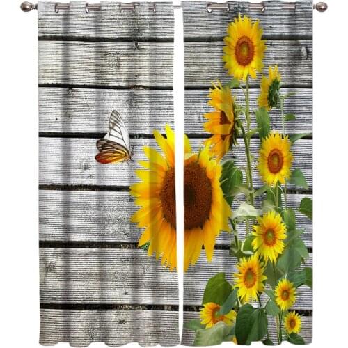 Sunflower Rustic Chic Curtains For Window Treatment Blinds Drapes Window Curtains For Living Room Bedroom Kids Room Home Decor