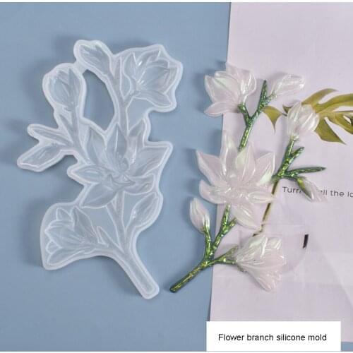 DIY Crystal Epoxy Mold Beautiful Flower Branches Handmade Creative Decoration Table Handmade Decoration Silicone Mold