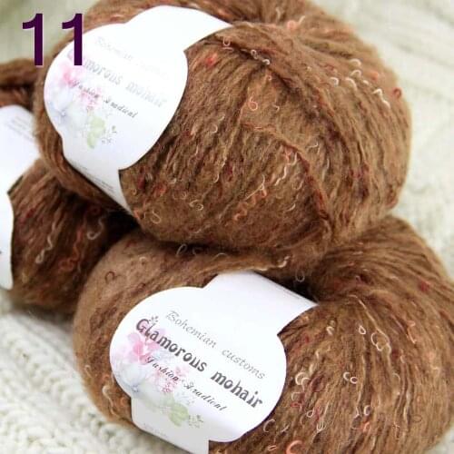 Sale 3SkeinX50gr Luxury Fluffy Soft NEW MOHAIR Shawls Hand Knit Crochet Yarn Tan 825-11-3