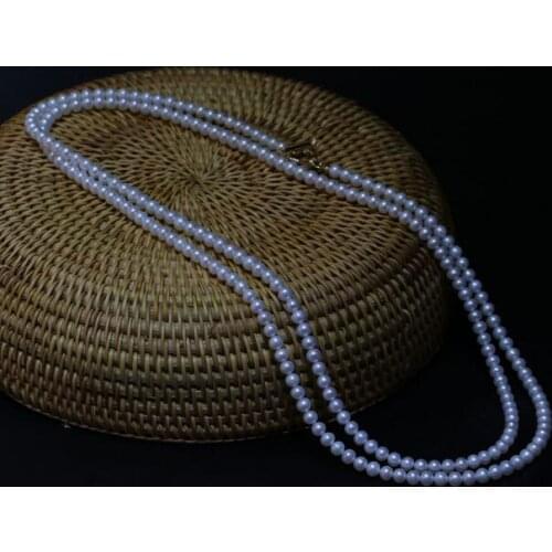 S925 silver OT clasp New jewelry 50" long 7-8mm 100% Natural freshwater Pearl necklace for women