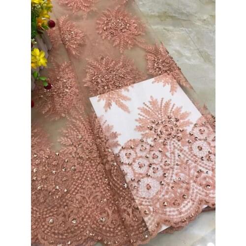 Mesh Lace Fabric Sequins Handmade Beads Tubes Tulle Embroidery Craft Sewing DIY Design Wedding Dress 5 Yards Trimming Wholesale