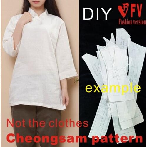 Sewing map classic Chinese stand-up collar casual improved cheongsam 1:1 garment making pattern BQP-7