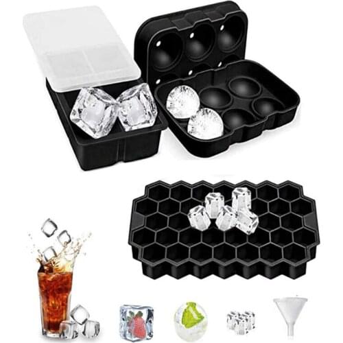 Silicone 6/37 Holes Ice Ball Makers Round Square Box DIY Ice Cube Mold Bar Kitchen Tools