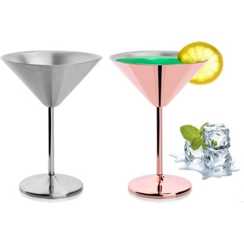 1 Pack Stainless Steel Material Cup Martini Glasses Steel Shatterproof Metal Cocktail Glasses Unbreakable Durable Unique