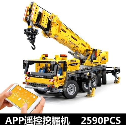 Mould king Power Crane Building Blocks Remote Control Brick High-Tech City Engineering Excavator RC Toy For Children Boy