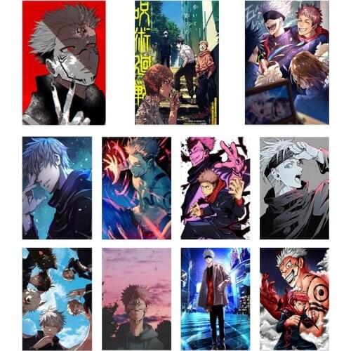 29*42cm Japanese Anime Jujutsu Kaisen Fabric Poster Itadori Fushiguro Vintage Posters Home Room Wall Door Decoration