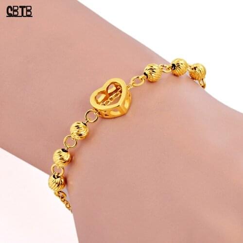 Vietnam Placer Gold Bracelet Dubai Bride Wedding Gold Jewelry Ethiopian Turkey Charm Bracelet for Woman Muslim Bracelet Gift