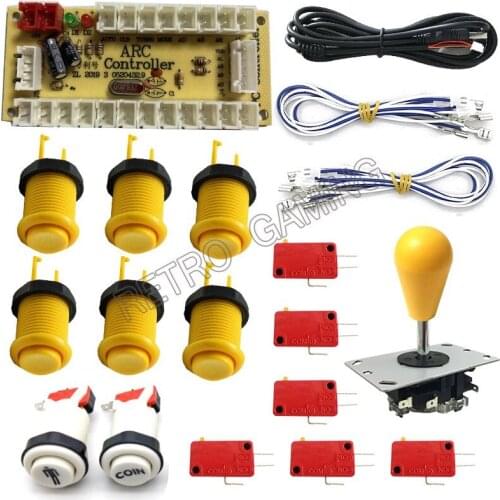 Zero Delay USB Encoder Arcade Cabinet Diy Kit 5Pin Joystick Amrican style Push Button 1 Player to PC / Raspberry Pi