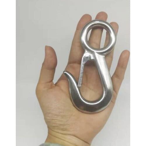 0.5ton stainless steel 304 large eye cargo snap hook working load capacity crane hook