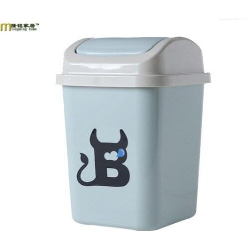 1PC Household Eco-Friendly Waste Bins Plastic Dustbins Round Trash Can Debris Garbage Can Storage Box Shelves Ash-bin LF 079
